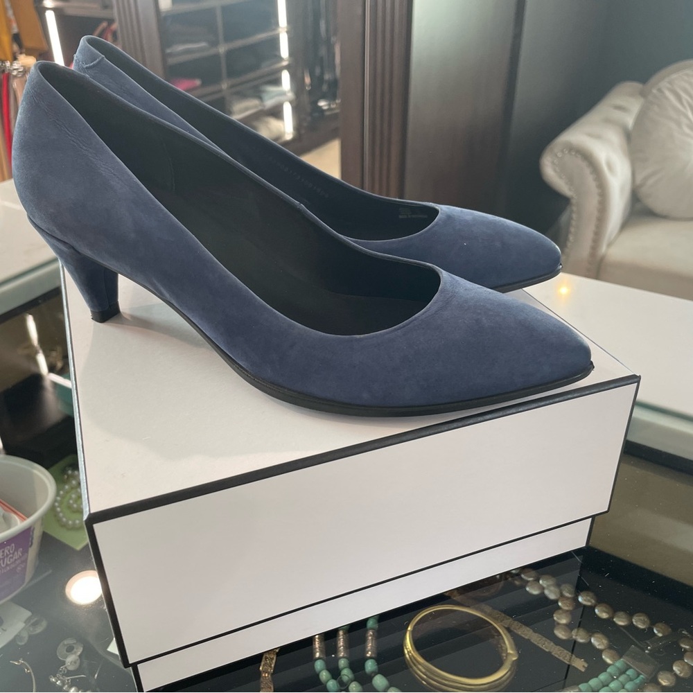 Blue Suede Classic Heels